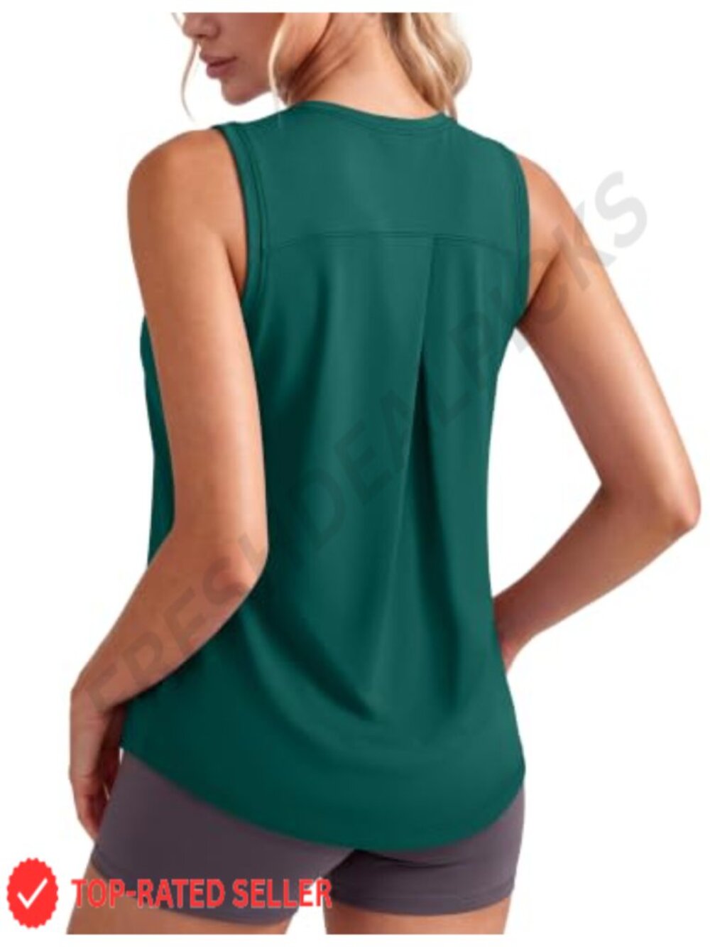 Women's Athletic Workout Tank Top Quick Dry Sleeveless Crew Neck Running Gym